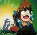 inu il impinge pe shippo cu picioarele  :limba: poze amuzante din inuyasha.